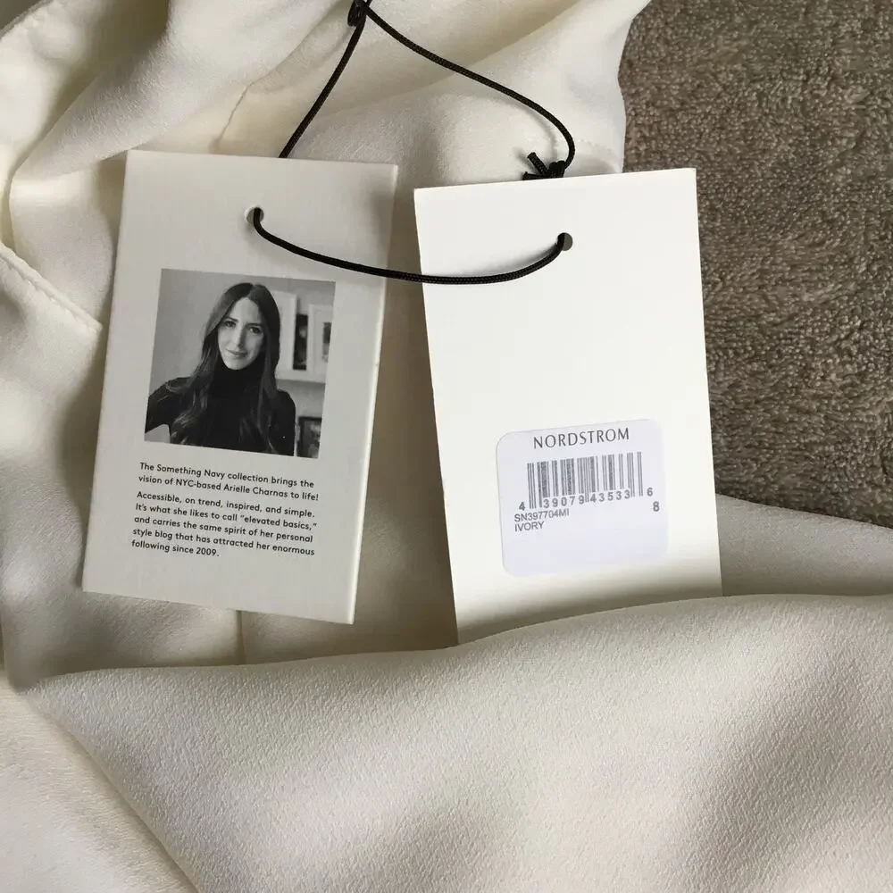 SOMETHING NAVY Ivory Pleated Wide Leg Trousers - Size 8 - Picture 11 of 12